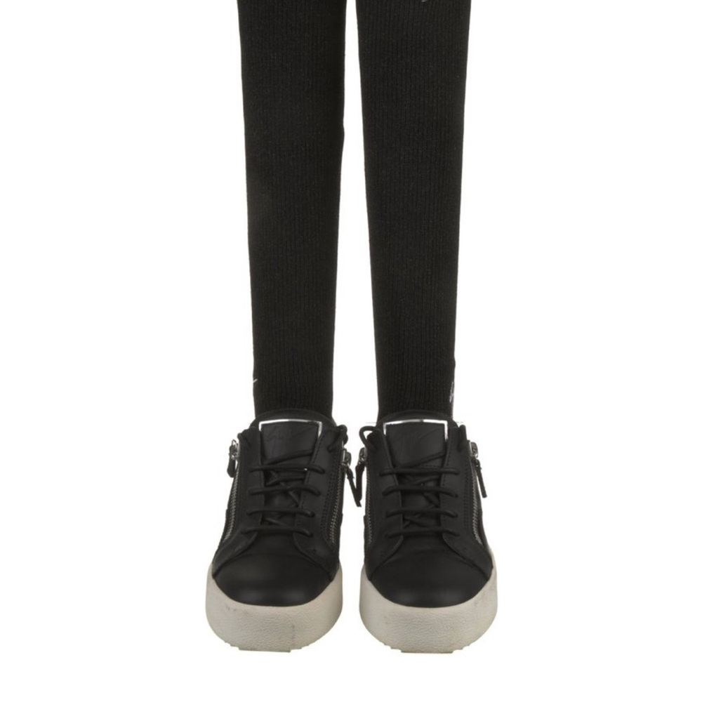 Leather Glitter Accents Sock Sneakers